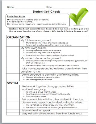 Conferences are coming! {Student Self-Evaluations} Academic Checklist, Self Evaluation For Students, Student Reflection For Conferences, Student Self Evaluation For Conferences, Student Self Assessment High School, Parent Teacher Interviews, Student Self Assessment Middle School, Student Reflection Sheet, Self Evaluation