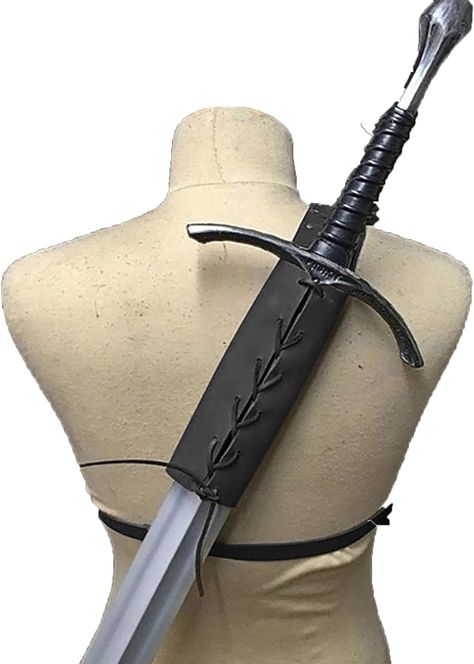 Amazon.com: Gumiao Sword Shoulder Back Sheath Scabbard Frog Holder LARP Warrior Costume Rapier Leather Buckle Strap Holster for Men and Women Black : Clothing, Shoes & Jewelry Thigh Knife Holster Dress Aesthetic, Dagger Holster Thigh, Knight Costume Women, Swords Aesthetic, Humanoid Bird, Back Scabbard, Larp Warrior, Painting Characters, Curved Swords