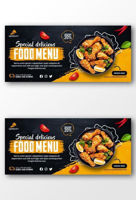 Rakel Sablon, Food Promotion, Ayam Bakar, Healthy Food Menu, Organic Recipes Healthy, Food Template, Facebook Cover Design, Food Banner, Food Menu Design