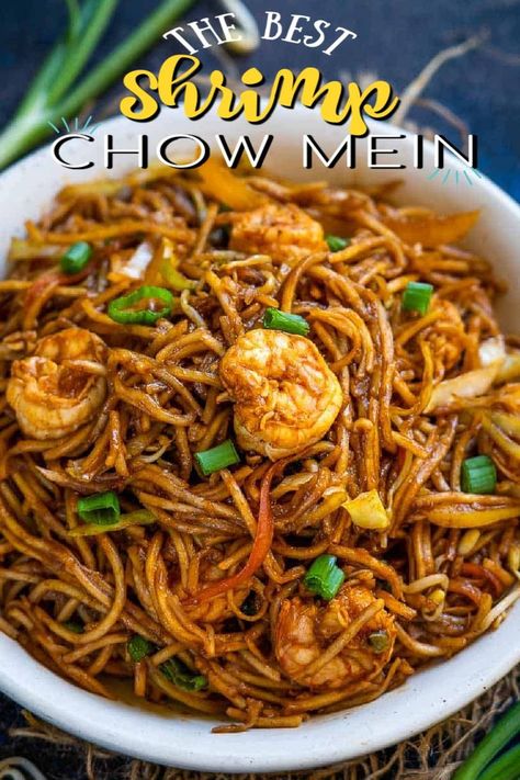 Cantonese Chow Mein Recipe, Shrimp Noodles Recipes, Shrimp Chow Mein, Chinese Noodle Recipes, Shrimp Noodles, Chow Mein Recipe, Lo Mein Recipes, Asian Noodle Recipes, Noodle Recipes Easy