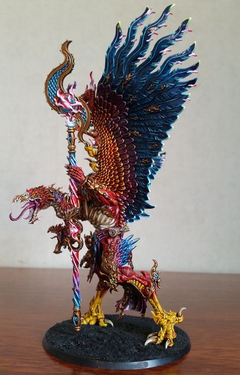 A Friend's Lord of Change - Forum - DakkaDakka | So good we named it twice. Lord Of Change Tzeentch, Warhammer Tzeentch, Lord Of Change, Warhammer 40k Necrons, Dnd Mini, Warhammer 40k Figures, Chaos Space Marines, Painting The Roses Red, Warhammer Figures