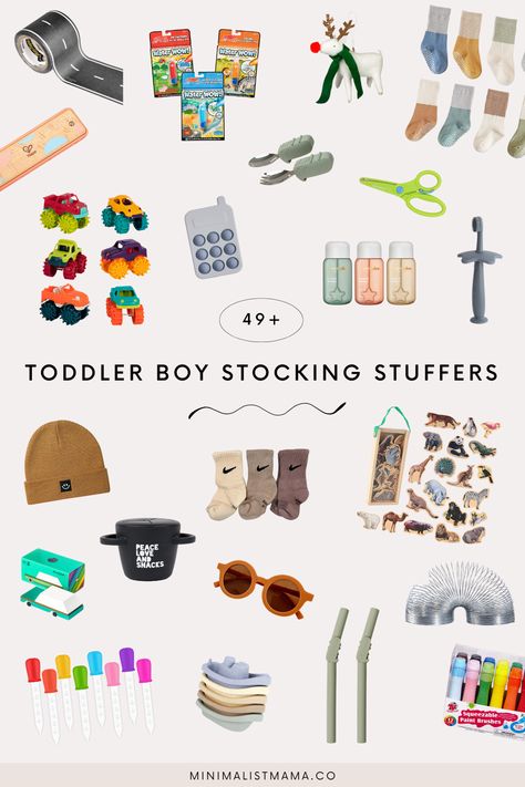 49+ *Super Cool* Toddler Boy Stocking Stuffer Ideas (2022) Christmas Gift Ideas For Toddlers, Toddler Gift Guide, Toddler Stocking Stuffers, Stocking Stuffers For Boys, Stocking Stuffers For Baby, Baby Stocking, Stocking Stuffer Ideas, Toddler Boy Gifts, Toddler Christmas Gifts