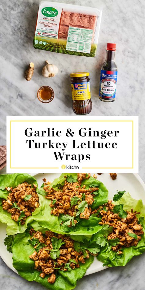 Easy Turkey Lettuce Wraps, Turkey Lettuce Wraps Healthy, Turkey Wraps Healthy, Ground Turkey Lettuce Wraps, Asian Turkey Lettuce Wraps, Easy Lettuce Wraps, Turkey Wrap, Ginger Wraps, Lettuce Wraps Healthy