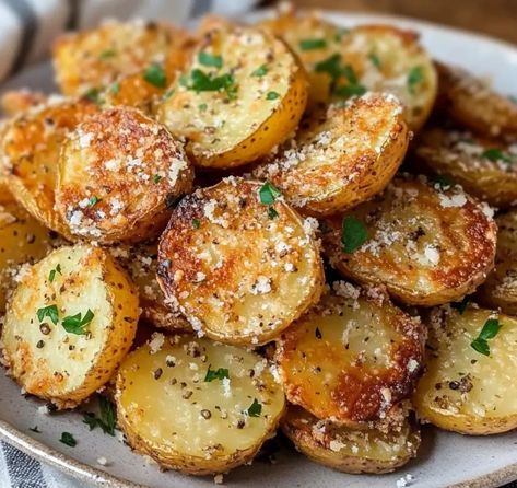 Crispy Potato Halves Pioneer Woman, Mini Baked Parmesan Potato Rounds, Baked Potato Sides, Russet Potato Recipes Easy Quick, Crispy Small Potatoes, Nibbles Potatoes Recipe, Mini Red Potatoes Recipes, Potato Recipes Easy Quick, Mini Potatoes In Oven