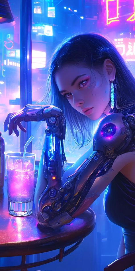 Created with Midjourney Ai #Character #Fantasy #Anime #cartoon #cyberpunk #sci-fi Animes Emo, Cyberpunk Female, Sci Fi Girl, Cyberpunk Rpg, Sci Fi Anime, Cyborgs Art, Cyberpunk Girl, Roleplay Characters, Cyberpunk Aesthetic