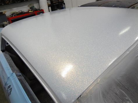 Pearl With White Flake Truck Paint Jobs, Car Paint Jobs, White Truck, Cafe Racer Build, Car Diy, Truck Paint, Car Restoration, White Car, Car Mods