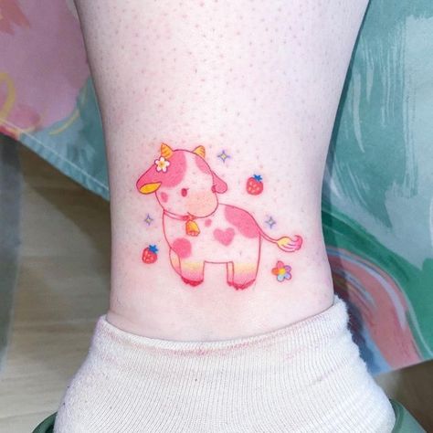 Watercolor Tattoo Style, Hot Pink Tattoo, Kawaii Tattoo Ideas, Pastel Tattoos, Kawaii Tattoos, Pastel Tattoo, Colour Tattoos, Chubby Baby