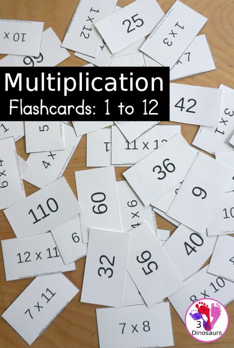 Free Multiplication Flashcards Printable With Answers - multiplication from 1 to 12 with answers you can print on the back of the cards. All the equations for one number on one page. - 3Dinosaurs.com #multiplicationflashcards #freeprintables #mathprintables #3dinosaurs Math Flashcards Printable Free, Multiplication Flash Cards Printable, Multiplication Flash Cards, Multiplication Cards, Math Fact Games, Free Math Printables, Multiplication Flashcards, 3 Dinosaurs, Creative Math