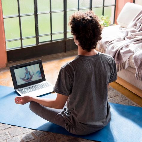 Man Meditating, Yoga Poses For Men, Yoga For Flexibility, Online Blog, Relaxation Techniques, Back View, Yoga For Men, Shirtless Men, Yoga Retreat