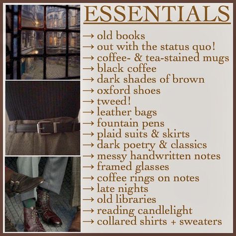 Infp Aesthetic Dark Academia, Romanticism Aesthetic Fashion, Dark Academia Essentials List, Parisian Dark Academia, How To Be Dark Academia, Dark Academia Activities, Dark Academia Tips, Dark Academia Essentials, Poc Dark Academia