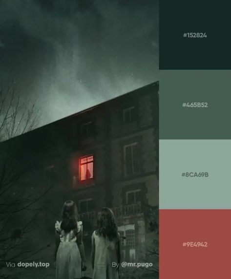 Type Of Aesthetics, Movie Color Palette, Spooky Halloween Designs, Dark Color Palette, Pantone Colour Palettes, Color Schemes Colour Palettes, Horror Themes, Mood And Tone, Graphic Design Resources