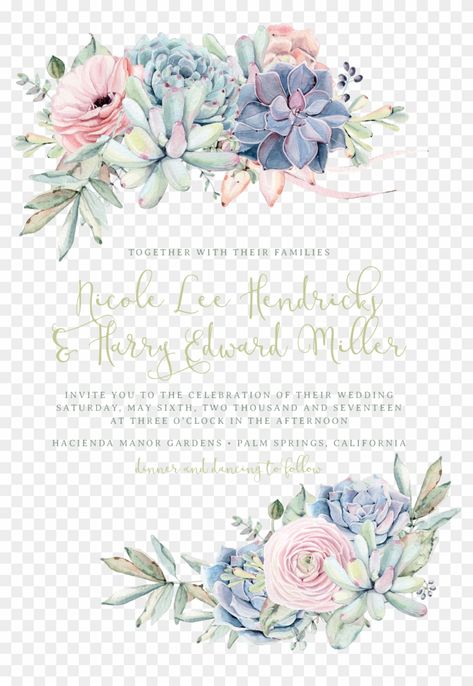 Succulent Invitation, Pink Succulents, Christmas Wreath Illustration, Succulent Wedding Invitations, Paper Succulents, Diy Wedding Video, Winter Wedding Favors, Wedding Invitation Background, Rose Wedding Invitations