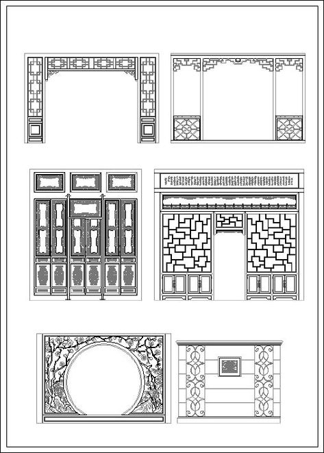 ★【Chinese Screen】-Cad Drawings Download|CAD Blocks|Urban City Design|Architecture Projects|Architecture Details│Landscape Design|See more about AutoCAD, Cad Drawing and Architecture Details Decorative Screens Outdoor, Screen Drawing, Landscape Design Architecture, Chinese Window, Chinese Screen, Ancient Chinese Architecture, Henning Larsen, Chinese Interior, Chinese Decor