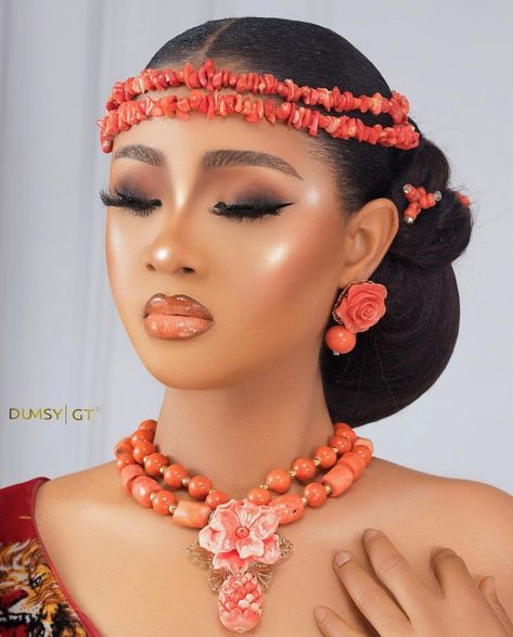 STUNNING IGBO BRIDE TRADITIONAL WEDDING FIRST LOOKS! | OMASTYLE Bride Igbo Bride Traditional Weddings, Nigerian Wedding Makeup, Natural Bridal Hair, Nigerian Traditional Dresses, Traditional Makeup, Igbo Traditional Wedding, Natural Hair Wedding, Igbo Bride, Nigerian Traditional Wedding