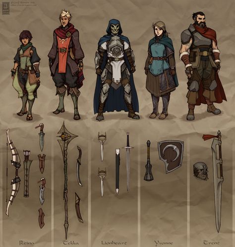 Dnd Adventurer, Adventurer Character Design, Group Party, Band Group, Medieval Armor, Fantasy Setting, Fantasy Armor, Arte Fantasy, Fantasy Rpg