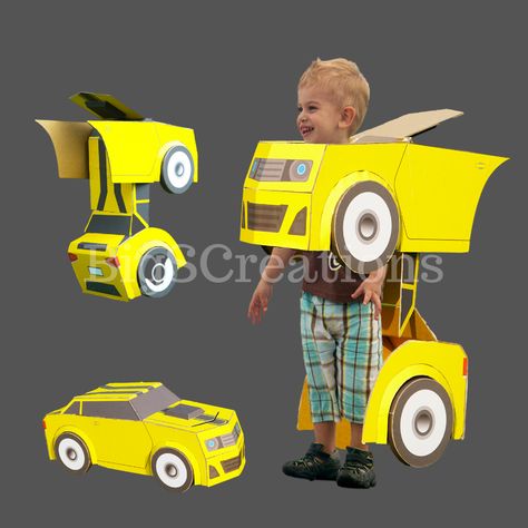 Optimus Prime Costume Kids, Transformers Decorations, Optimus Prime Costume, Transformer Costume, Car Costume, Cardboard Box Car, Baby Fan, Transformers Rescue Bots, Paper Toys Template