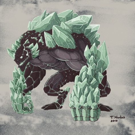 ArtStation - Crystal monster, Tautvydas Norkus Crystal Golem, Crystal Monster, Monster Artwork, Fantasy Beasts, Alien Concept Art, Creature Drawings, Monster Concept Art, Dungeons And Dragons Homebrew, Fantasy Monster