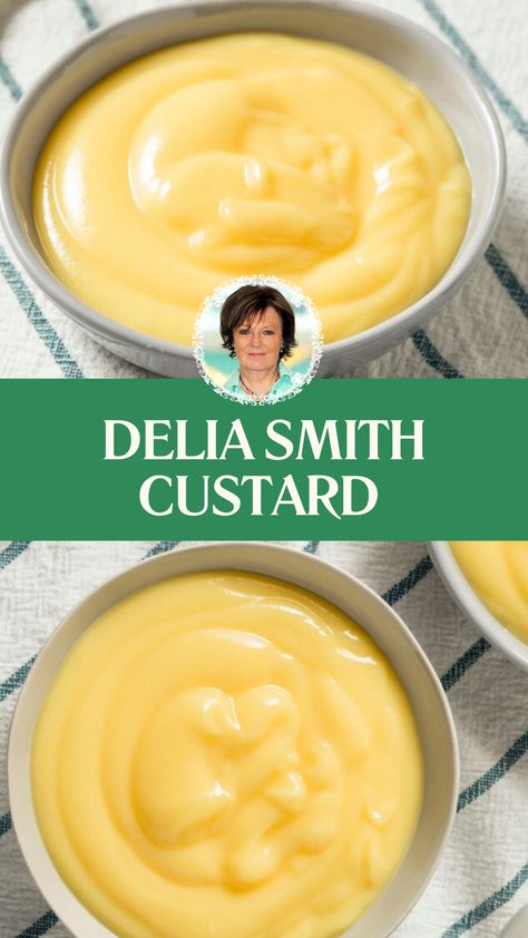 Delia Smith Custard British Custard Recipe, Creamy Custard Recipe, Amish Custard, Egg Custard Recipes, Apple Dessert Recipes Easy, Egg Yolk Recipes, Delia Smith, Custard Recipe, Homemade Custard