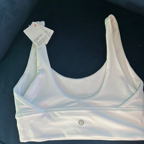 Lululemon Align Bra Top White White Align Tank, Cute Sports Bras Lululemon, Sporty White Lululemon Sports Bra, Lululeamon Cute Sports Bras, Sports Bras, Lululemon White Activewear With Built-in Bra, Bodycon Dress Homecoming, Night Wear Dress, Cropped Half Zip