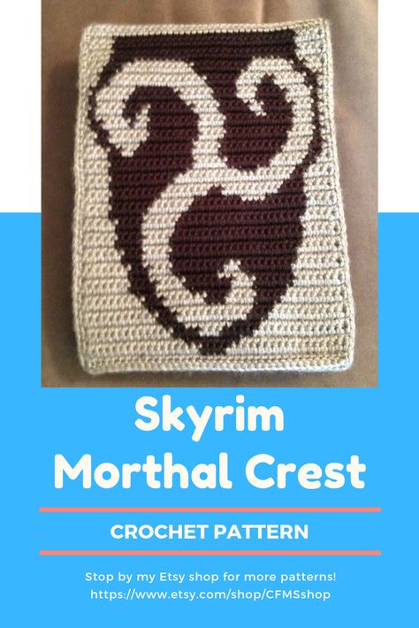 Skyrim Inspired Morthal Crest Grid Crochet Pattern PDF $2.75 Grid Crochet, Fantasy City, Crochet Cross, Skyrim, Pdf Pattern, Crochet Pattern, Crochet Blanket, Swirl, Projects To Try