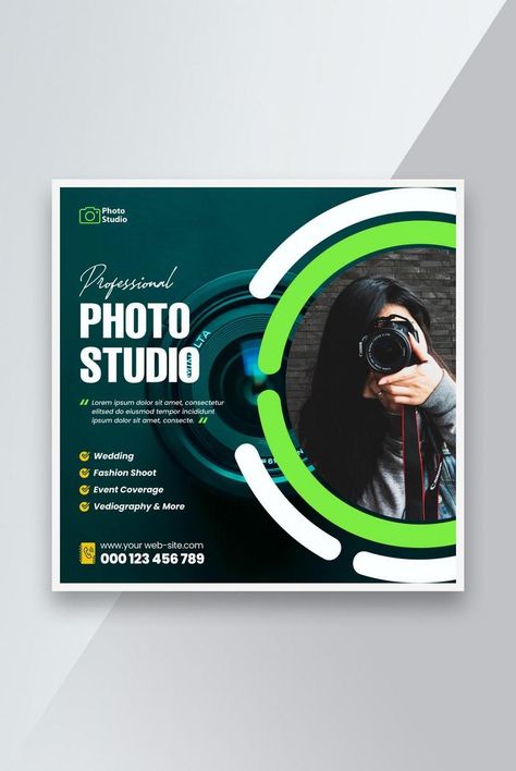 photography photo studio social media post banner or instagram post template design#pikbest#templates Online Banner Design, Studio Banner Design, Photography Social Media Post, Photography Flyer Design, Instagram Post Template Design, Course Poster, Photography Banner, Wallpaper Iphone Quotes Backgrounds, Post Template Design