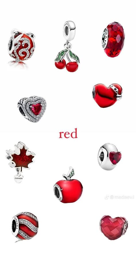 Pandora Charms Red, Pandora Charms Pink, Pandora Princess, Pandora Star, Pandora Bracelet Charms Ideas, Pandora Red, Pandora Bracelet Designs, Pandora Jewelry Charms, Presents For Boyfriend