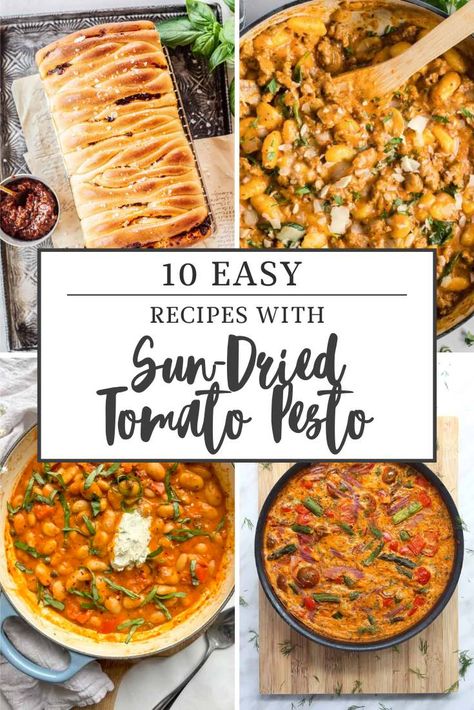 10 Easy Recipes with Sundried Tomato Pesto Recipes With Sundried Tomato Pesto, Recipes With Sun Dried Tomato Pesto, Tomato Pesto Chicken, Sundried Tomato Pesto, Red Pesto, Italian Sausage Recipes, Pesto Pasta Salad, Goat Cheese Recipes, Weekend Cooking