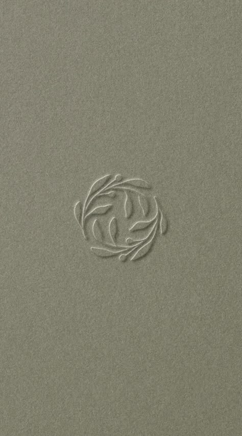 Embossed Logo Design | Lydia Wolter Studio Botanical Branding Design, Organic Brand Logo, Organic Logo Design Inspiration, Logo Flower Design, Olive Tree Logo, Flowers Branding, Leaf Design Logo, Wellness Logos, Organic Branding Design