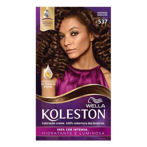 Tintura koleston 537 marrom sedução 55g Wella Koleston, Saloon Hair, Beauty Saloon, Beauty Health, Bleach, Hair Care, Hair Color, Personal Care, Dye