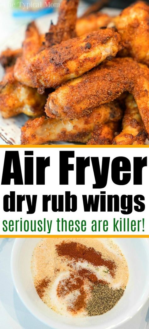 Naked Chicken Wings, Air Fryer Wings Recipe, Rub For Chicken Wings, Dry Rub Wings, Air Fryer Recipes Chicken Tenders, Air Fryer Recipes Chicken Wings, Air Fryer Recipes Healthy Low Carb, Air Fryer Recipes Chicken Breast, Chicken Wing Recipes Fried