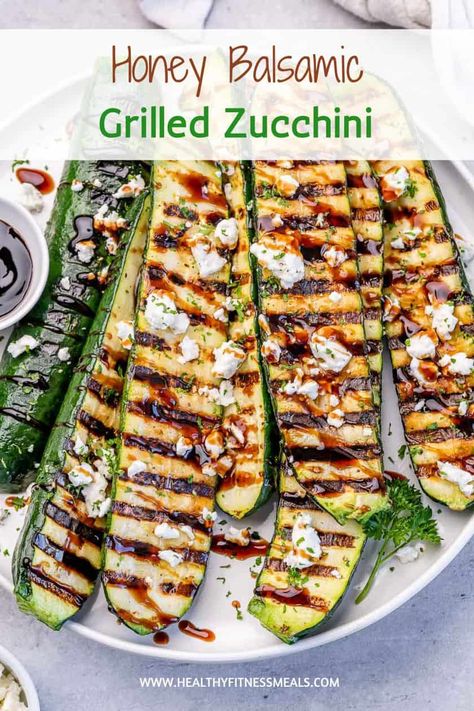 My Honey Balsamic Grilled Zucchini recipe was a huge hit at my family BBQ gathering. It's so good and pairs well with everything! Bbq Zucchini Recipes, Grilled Squash And Zucchini Recipes, Zucchini Grilled Recipes, Bbq Zucchini, Grilled Zucchini Recipes, Balsamic Pasta, Grilled Squash, Harvest Food, Bbq Seafood