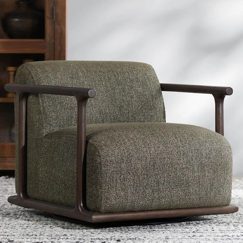 Lucia Swivel Accent Chair Kale Green | Classic Home Lucia Swivel Accent Chair in Kale Green | Nebraska Furniture Mart Furniture Design Chair, Smart Home Design, Upholstered Accent Chairs, Swivel Accent Chair, Classic Home, Home Theater Seating, Entertainment Furniture, Boucle Fabric, Leather Dining Chairs