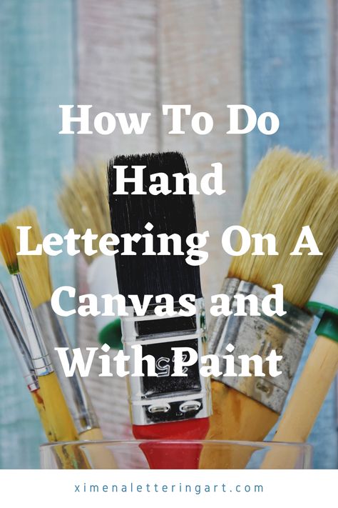 In this step by step calligraphy tutorial for beginners, I am going to be talking about how to do hand lettering and calligraphy on a canvas and with a paintbrush for all beginners. Some other things that I am going to be talking about are calligraphy on canvas DIY, calligraphy with acrylic paint, how to do calligraphy with paintbrush hand lettering, hand lettering with paintbrush, hand lettering with acrylic paint, and so much more. Writing On Canvas Diy How To, How To Paint Letters On Canvas, How To Paint Letters, Hand Lettering Practice Sheets Free, Beginner Lettering, Calligraphy On Canvas, Calligraphy Crafts, How To Do Calligraphy, Brush Lettering Tutorial