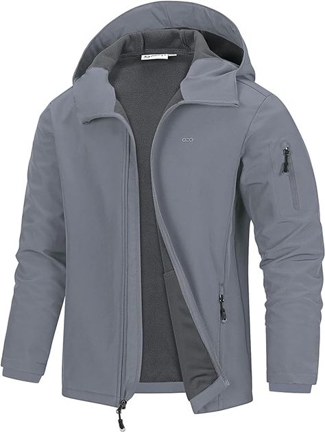 Limited time deal $47.99 (20%Off)(List Price $59.99) 33,000ft Men's Hooded Softshell Jacket Waterproof Lightweight Insulated Windbreaker Fleece Lined Rain Shell Jacket Softshell Jacket, Mens Hooded, Shell Jacket, Soft Shell Jacket, Windbreaker Jacket, Limited Time, Shells, Clothes