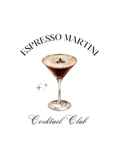 Espresso Martinis are the new it-girl drink, so why not elevate your space with this printable poster and display that you joined this cocktail club? -Link to download as soon as you purchase -Print to size of your liking -Add to frame or hang up as is! Martini Espresso, Expresso Martini, Espresso Martini Cocktail, Martini Party, Espresso Martinis, Cocktail Club, Pretty Drinks, Martini Cocktail, Neutral Prints