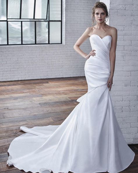 Introducing Cecilia, part of the 2019 Badgley Mischka Bridal Collection -- available at retailers this fall. #bride #badgleymischkabride… Chic Bridal Dress, Badgley Mischka Bridal, Allure Couture, Badgley Mischka Dress, Trumpet Wedding Dress, Blush Bridal, Wedding Dresses Photos, Wedding Dresses Strapless, Couture Wedding