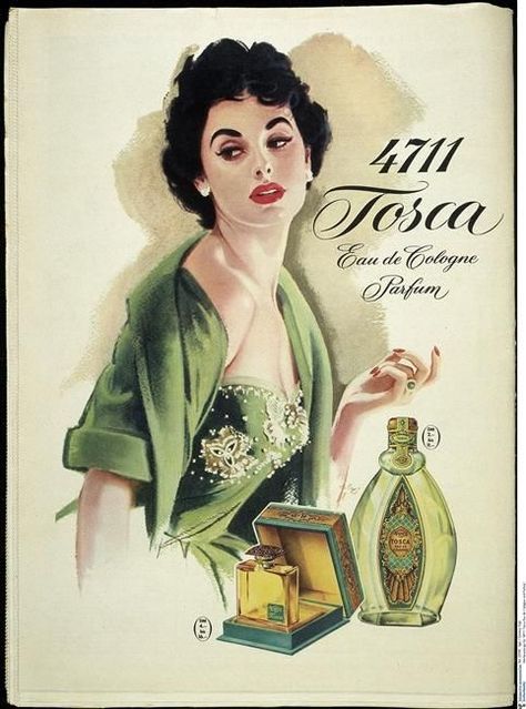 Stare Reklamy, Vintage Makeup Ads, Perfume Art, Makeup Ads, Perfume Ad, Beauty Ad, Old Advertisements, Retro Advertising, Vintage Cosmetics