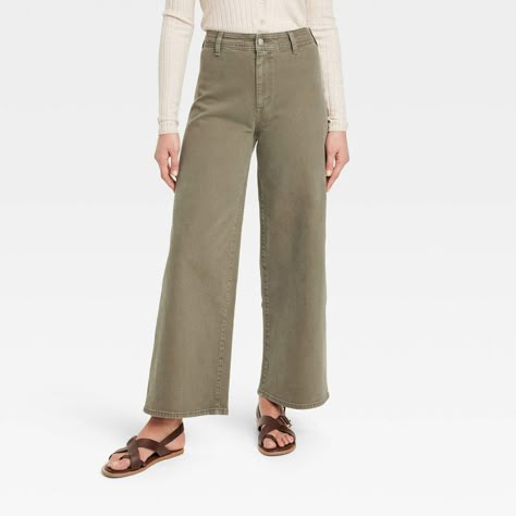 Elevate your laid-back dressing style with these High-Rise Wide Leg Ankle Jeans from Universal Thread™. Made from stretchy cotton denim fabric, these high-rise ankle jeans feature a wide-leg relaxed silhouette for comfy and flattering style. The fly button, zipper closure and belt loops help you find the best fit, while the back pockets add functional flair. Pair them with a range of tops along with your choice of footwear for versatile outfit options. Universal Thread™: Found exclusively at Tar Wide Leg Ankle Jeans, Versatile Outfits, Bottom Clothes, Universal Thread, Ankle Jeans, Denim Fabric, Wide Leg Jeans, Bottoms Pants, Straight Jeans