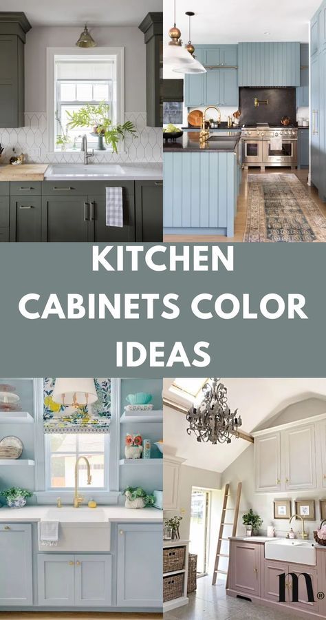 33 Gorgeous Kitchen Cabinet Color Ideas To Consider For Your Kitchen Makeover Kitchen Furniture Color Ideas, White And Black Kitchens, Painted Cabinets Kitchen, Most Popular Kitchen Cabinet, Modern Small Kitchen Design Ideas, Colored Kitchen Cabinets, Modern Small Kitchen Design, Kitchen Cupboard Colours, Greige Kitchen Cabinets