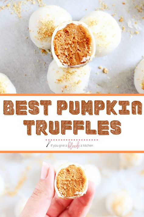 Pumpkin Balls Cream Cheese, Pumpkin Balls No Bake, Pumpkin Cream Cheese Truffles, Easy No Bake Pumpkin Cheesecake Balls, Pumpkin Pie Truffles Easy, Easy Pumpkin Truffles, Pumpkin Cheesecake Truffles No Bake, No Bake Pumpkin Pie Cheesecake, Pumpkin Cheesecake Truffle Balls