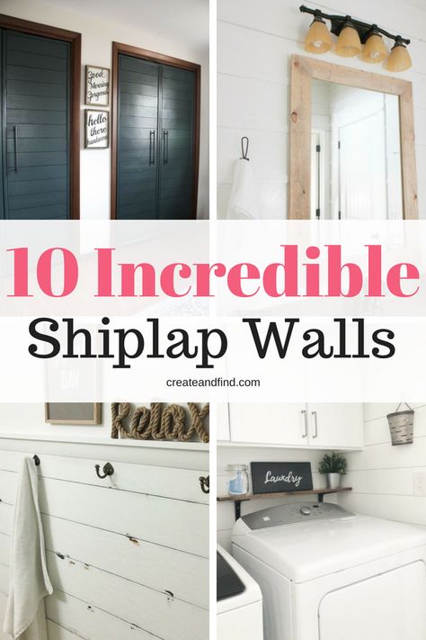 10 Incredible Shiplap Walls - Tips and tricks for adding your own shiplap feature walls! Installing Shiplap, Shiplap Wall Diy, Cheap Farmhouse, Shiplap Walls, Shiplap Wall, Diy Shiplap, Faux Shiplap, Diy Kitchen Renovation, Fixer Upper Style