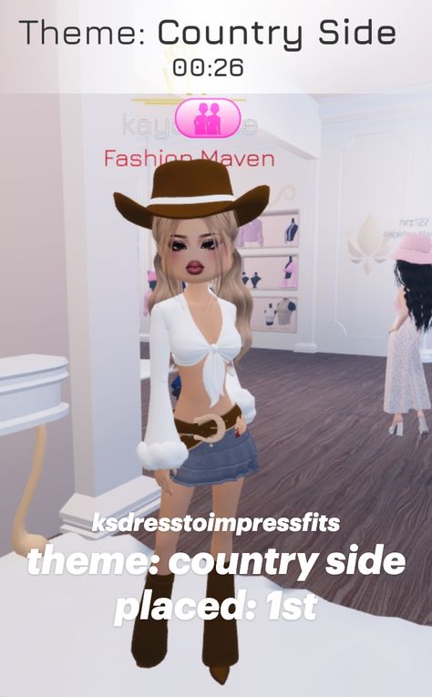 dress to impress fits: country side Dress To Impress Outfits Roblox Game Theme Contry Glam, Countryside Outfits Dress To Impress, Dress To Impress Roblox Game Outfit Ideas Theme Countryside, Dti Roblox Countryside, Summer Saddles Dress To Impress, Country Outfits Dress To Impress, Dti Theme Countryside, Country Dti Outfit, Country Side Dti Ideas