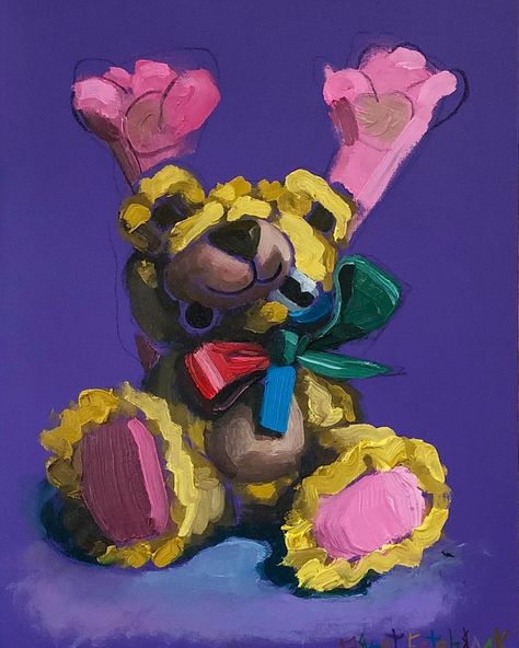 Brent Estabrook on Instagram: “🐻😜🎨 “Goofball” oil and charcoal on canvas, 24”x18” I have said this before however I’ll say it again... these recent pieces have been…” Brent Estabrook, Ap Art, Cool Paintings, Art Illustration, Original Paintings, Illustration Art, Canvas, Quick Saves, Instagram