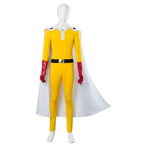 One Punch Man Men's Saitama Cosplay Costume Including Boots Cover Saitama Cosplay, One Punch Man Cosplay, Academia Uniform, My Hero Academia Uniform, Jumpsuit Cape, Cape Jumpsuit, Costume Jumpsuit, Anime One Punch Man, Man Cosplay