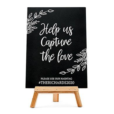 Custom Wedding Chalkboard Sign - Capture The Love Pretty Wedding Centerpieces, Lilac Wedding Bouquet, Wedding Chalkboard Signs, Camera Car, Wedding Display, Chalkboard Designs, Personalized Wedding Sign, Wedding Hashtag, Chalkboard Wedding