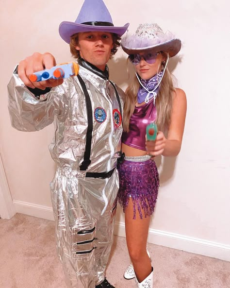 Halloween costume couples Space Cowboys Couple Costume, Space Cowboy And Cowgirl Couple Costume, Space Cowboy Costume Couple, Couples Space Costume, Space Couple Costume, Cowboy Couples Costume, Couples Cowboy Costume, Cowboy Cowgirl Couple Costume, Cowboy And Cowgirl Costume