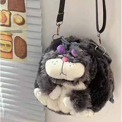 Top Rated Lucifer Cat Plush Doll Shoulder Bag Girls Fluffy Lucifer Handbag Crossbody Gift, Bags Lucifer Cat, Sanrio Backpack, Plush Bags, Bad Cats, Plush Backpack, Cat Bag, Cat Cute, Cute Cartoon Animals, Cute Backpacks