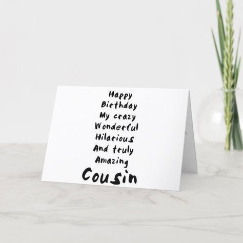 To My Favorite Cousin On Your Birthday Holiday Card #birthdayinvitations #birthday #1stbirthdayinvitations #quinceanerainvitations #birthdayinvitationstemplate #birthdayinvitationcard #disneybirthdayinvitations #zazzle #zazzleinvitation Birthday Cards For Cousins, Dog Birthday Party Pets, Funny Birthday Invitations, Happy Birthday Captions, Favorite Cousin, Birthday Memes, Cousin Birthday, Cool Birthday Cards, Bday Cards