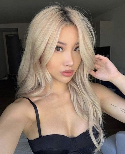 Blonde Asian Hair, Blond Rose, Beige Blonde Hair, Perfect Blonde Hair, Hair Color Asian, Blonde Asian, Going Blonde, Bleach Blonde Hair, Dyed Blonde Hair