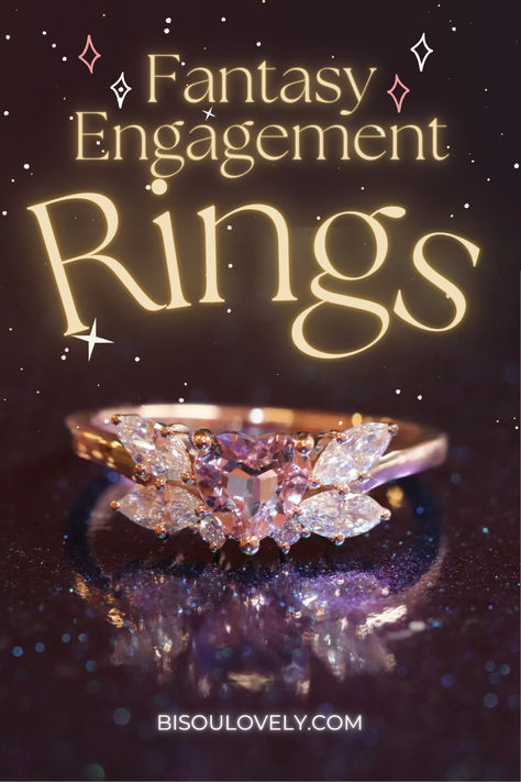 Fantasy inspired engagement rings. Fantasy Engagement Rings, Fantasy Wedding Rings, Fairytale Engagement Rings, Ethereal Jewelry, Crystal Engagement Rings, Fairytale Decor, Princess Serenity, Colored Engagement Rings, Fantasy Wedding